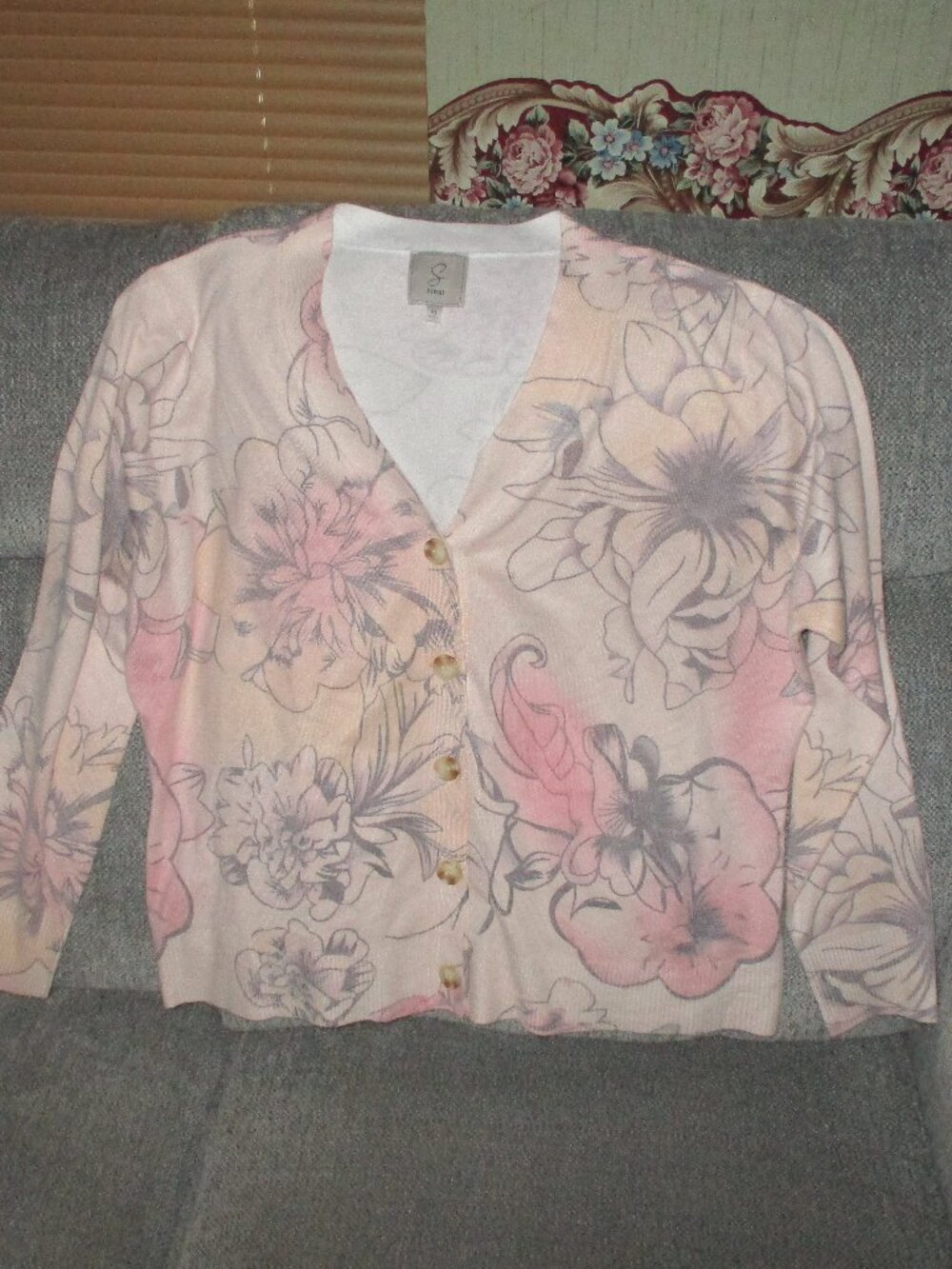 Sioni Vintage Floral Button Front Cardigan XL Like New